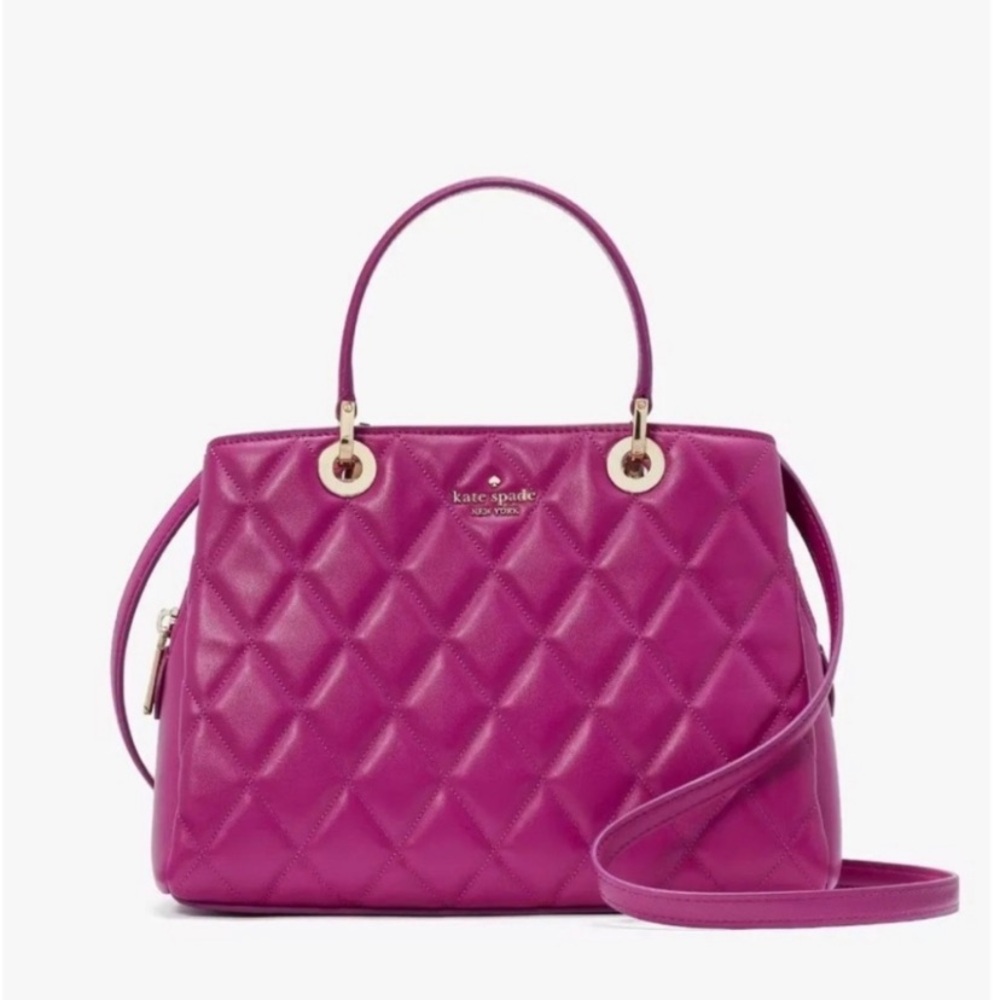 Kate Spade Baja Rose Pink Carey Quilted Sullivan Satchel Crossbody Bag
